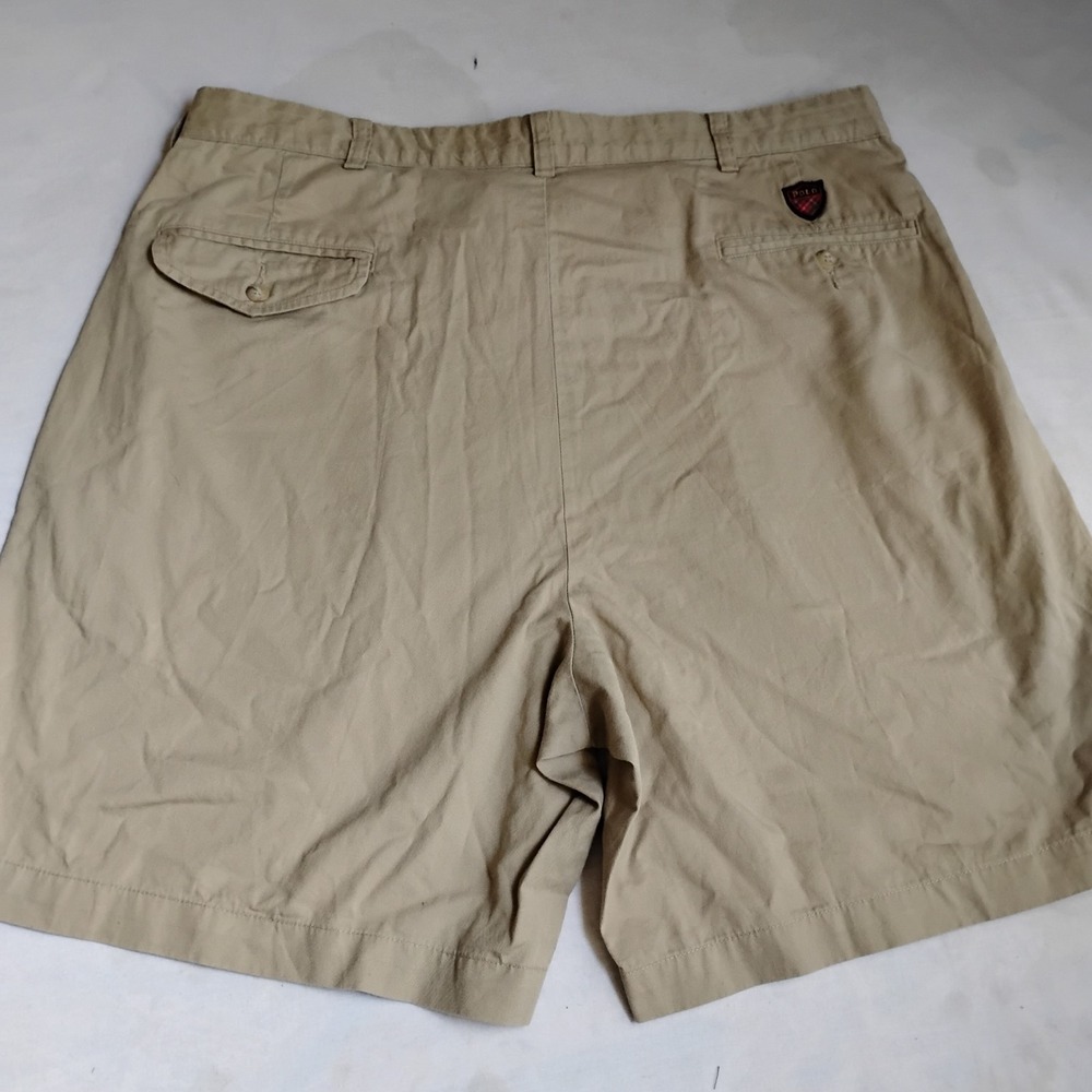 Ralph‎ Lauren Shorts 38 Pleated Chino Polo Golf Crest Logo Preppy Cotton